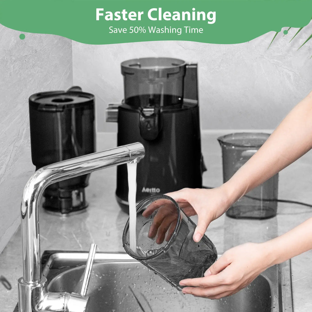 Aeitto Max5 Juicer, Cold Press Juicer with 5.8" Large Feed Chute,1.7L Large Capacity, 250W Whole Masticating Juicers for Vegetable and Fruit, High Juice Yield, Easy to Clean with Brush, Ice Fruit, Bpa-Free, Smart Recipes App