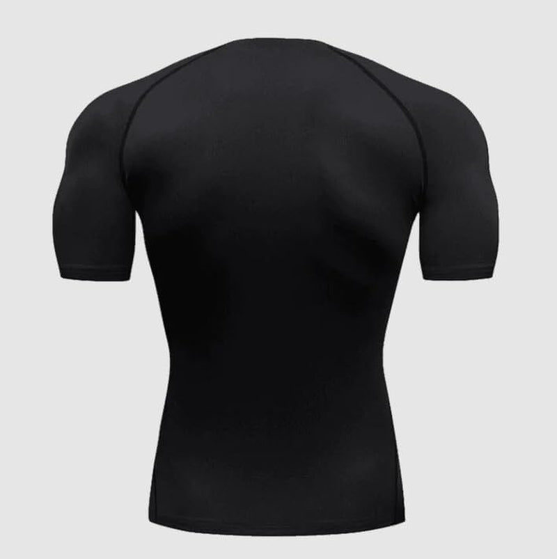 Diaphthora Men'S Compression Shirt - Metal Design - Gym Workout Performance Wear - Black