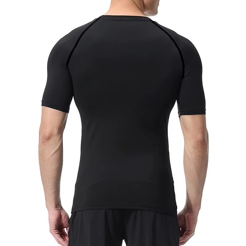 Graphic Compression Shirts for Men Athletic Quick Dry Stretch Tshirts Tops Gym Workout Running Baselayers Undershirts Rash Guard