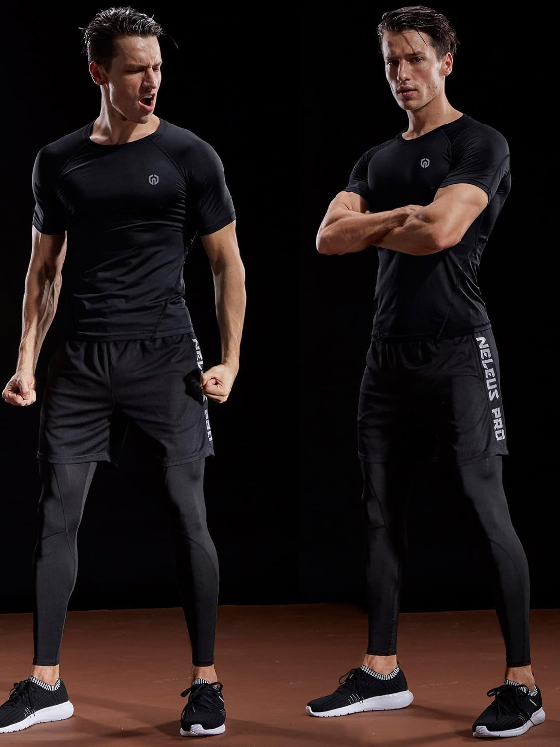 Men'S 3 or 4 Pack Workout Athletic Compression Shirts