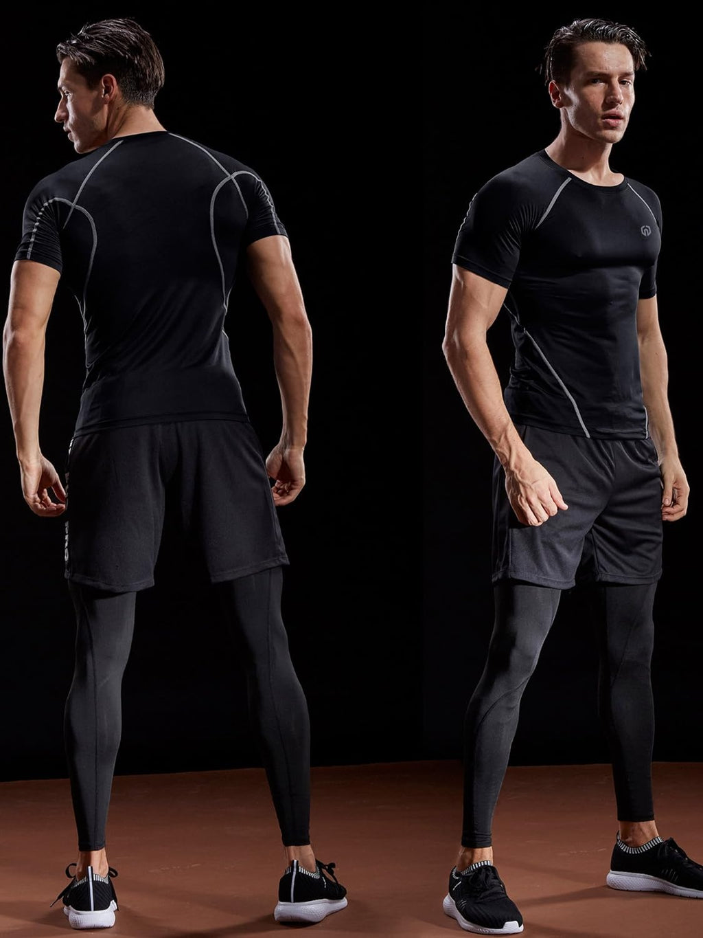 Men'S 3 or 4 Pack Workout Athletic Compression Shirts