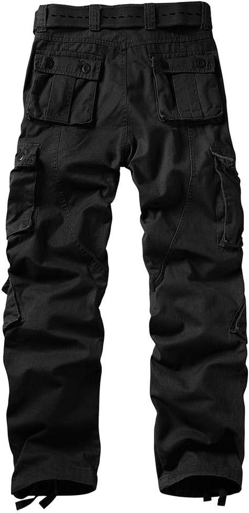 Men'S Casual Relaxed Fit Cargo Pants with Pockets, Outdoor Camo Cotton Work Pants for Men(No Belt)