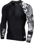 Men'S Long Sleeve UPF 50+ Baselayer Skins Performance Fit Compression Rash Guard-Clyyb