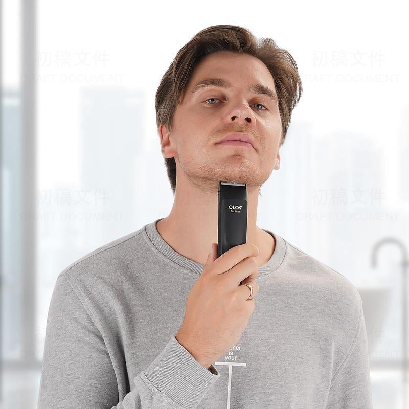 OLOV Beard/Hair Shaver for Men - All-In-One Mens Grooming Kit with Trimmer for Beard, Nose, Face, Cordless Hair Clippers Electric Razor, Black Comfort