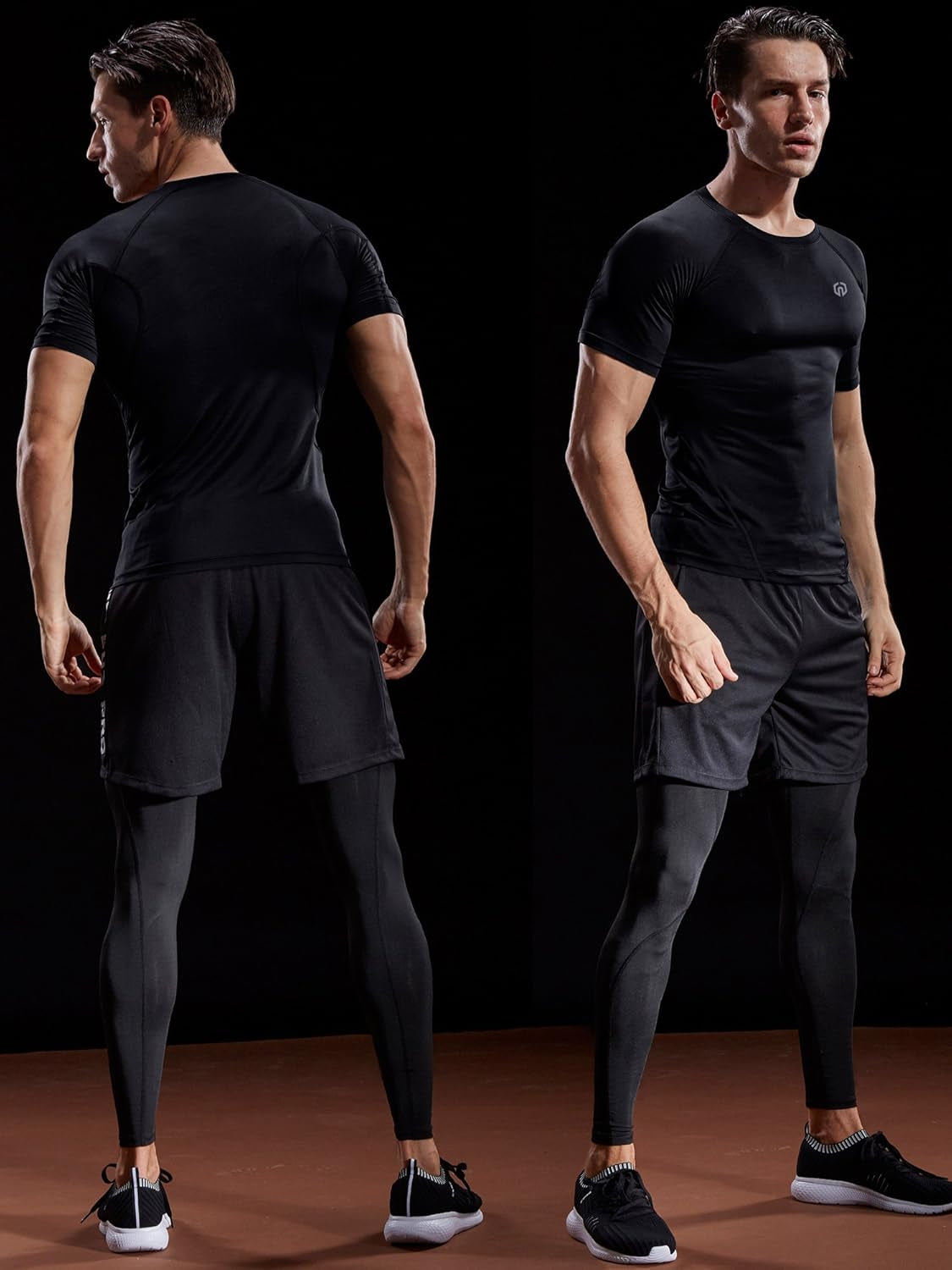 Men'S 3 or 4 Pack Workout Athletic Compression Shirts