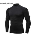 Men'S Quick Dry Running T-Shirt Workout Compression Shirt Turtleneck Long Sleeve Rash Guard Gym Base Layer Athletic Undershirt